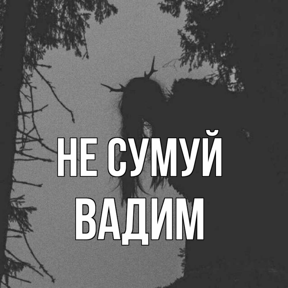 Открытка на каждый день з підписом, Вадим Не сумуй чудище лесное Прикольна листівка з побажанням онлайн скачати безкоштовно 