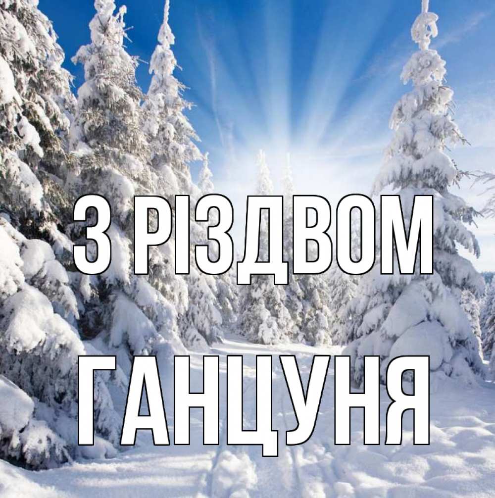 Открытка на каждый день з підписом, Ганцуня З Різдвом зима, лес Прикольна листівка з побажанням онлайн скачати безкоштовно 