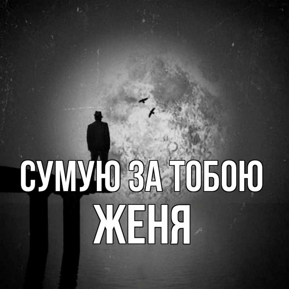 Открытка на каждый день з підписом, Женя Сумую за тобою мост 1 Прикольна листівка з побажанням онлайн скачати безкоштовно 