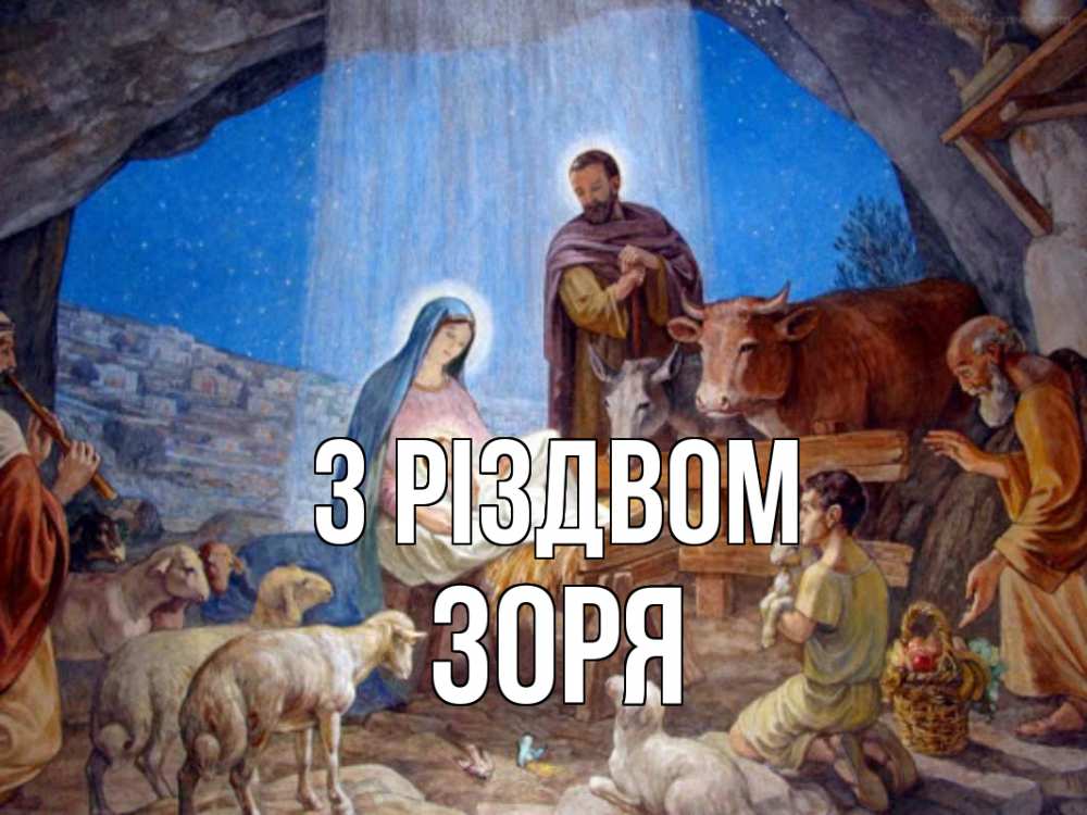 Открытка на каждый день з підписом, Зоря З Різдвом Хлев с животными, Иисус, рождество Прикольна листівка з побажанням онлайн скачати безкоштовно 