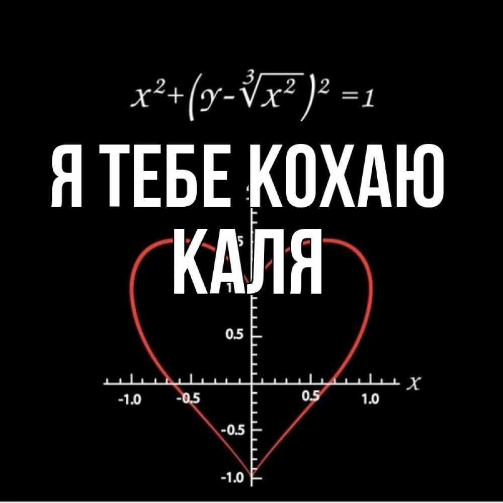 Открытка на каждый день з підписом, Каля Я тебе кохаю сердечная формула Прикольна листівка з побажанням онлайн скачати безкоштовно 