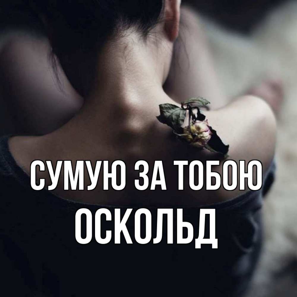 Открытка на каждый день з підписом, Оскольд Сумую за тобою засох цветок Прикольна листівка з побажанням онлайн скачати безкоштовно 
