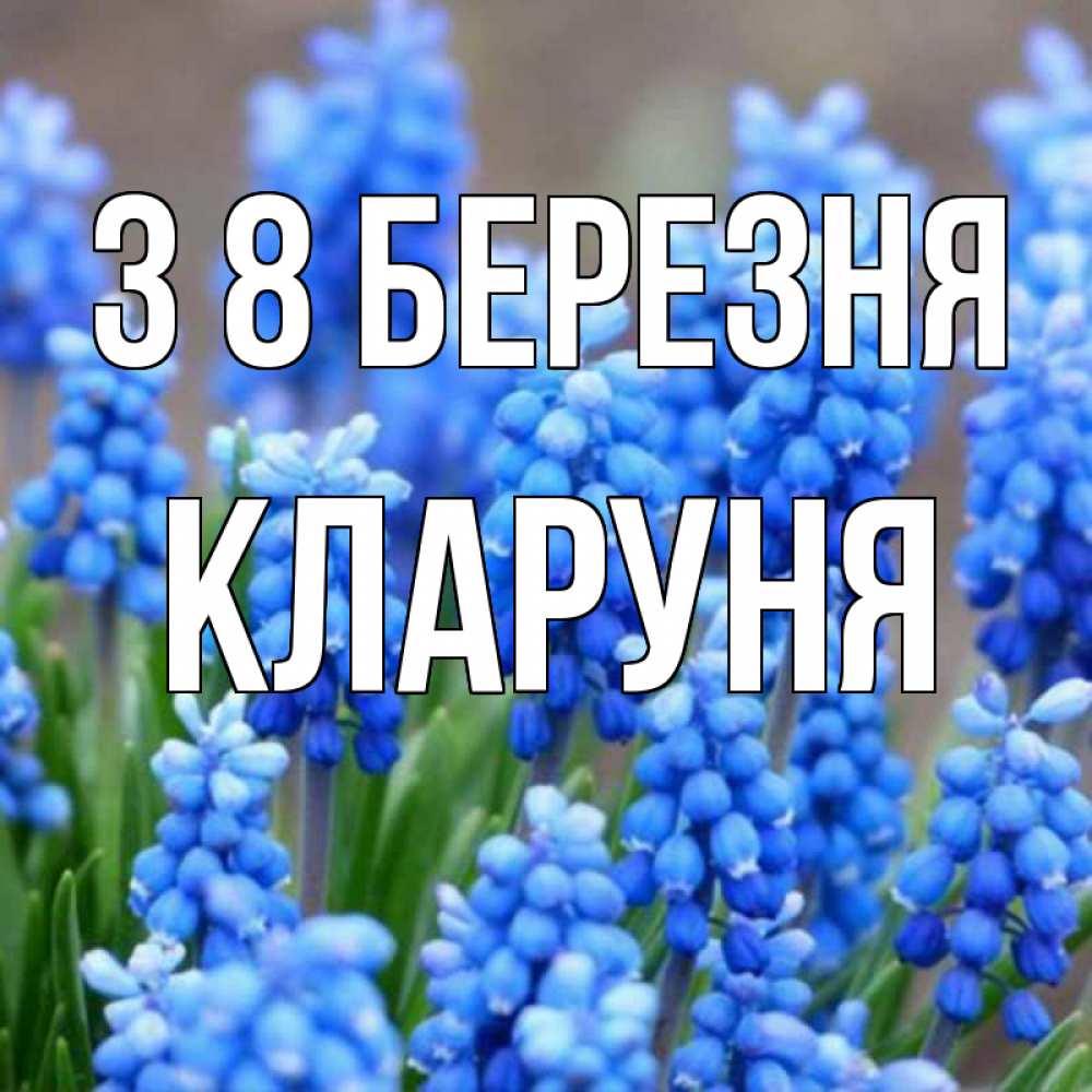 Открытка на каждый день з підписом, Кларуня З 8 БЕРЕЗНЯ Поздравительная открытка для женщин с цветами на праздничную дату Прикольна листівка з побажанням онлайн скачати безкоштовно 