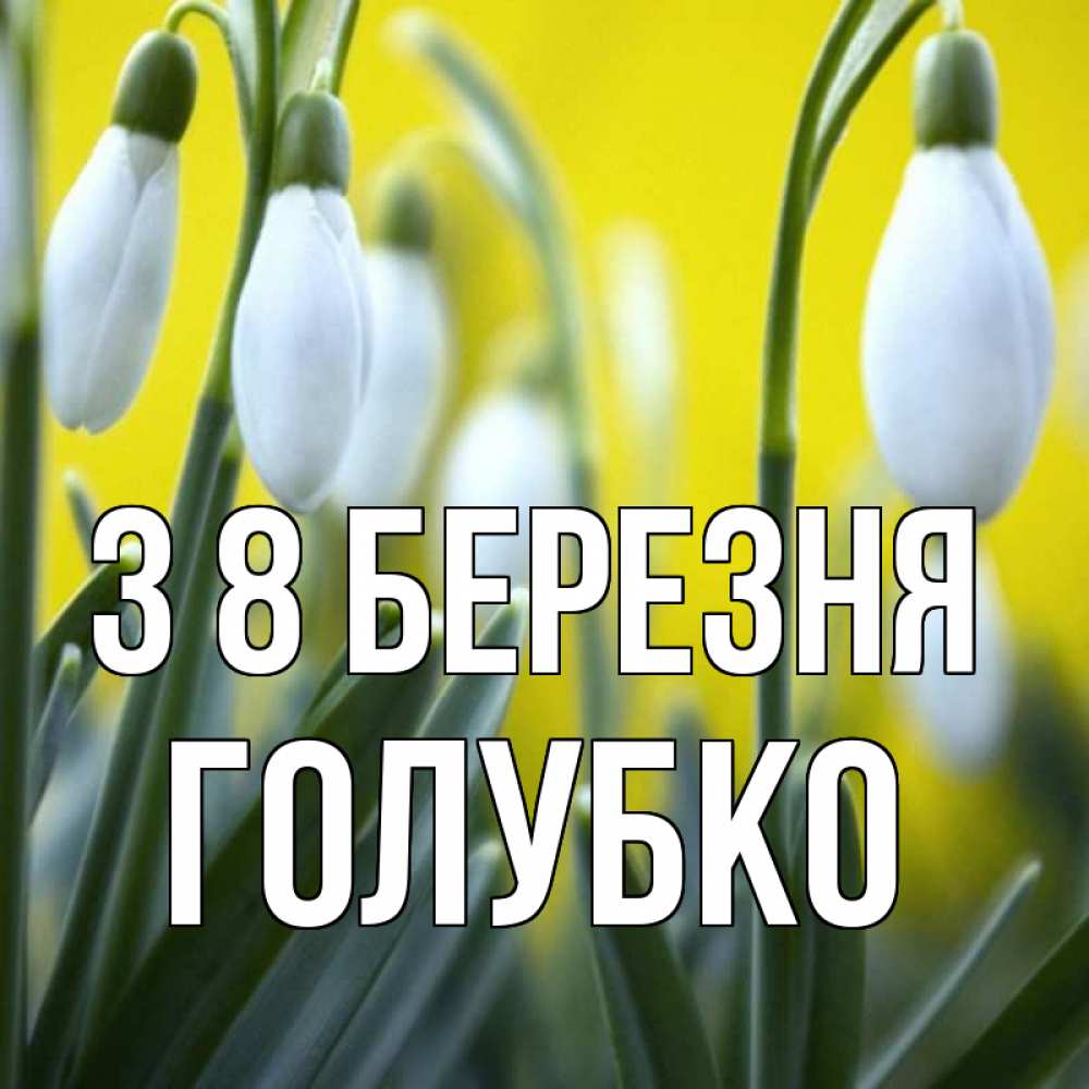 Открытка на каждый день з підписом, Голубко З 8 БЕРЕЗНЯ весенние цветы Прикольна листівка з побажанням онлайн скачати безкоштовно 