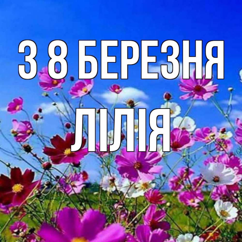 Открытка на каждый день з підписом, Лілія З 8 БЕРЕЗНЯ цветы Прикольна листівка з побажанням онлайн скачати безкоштовно 