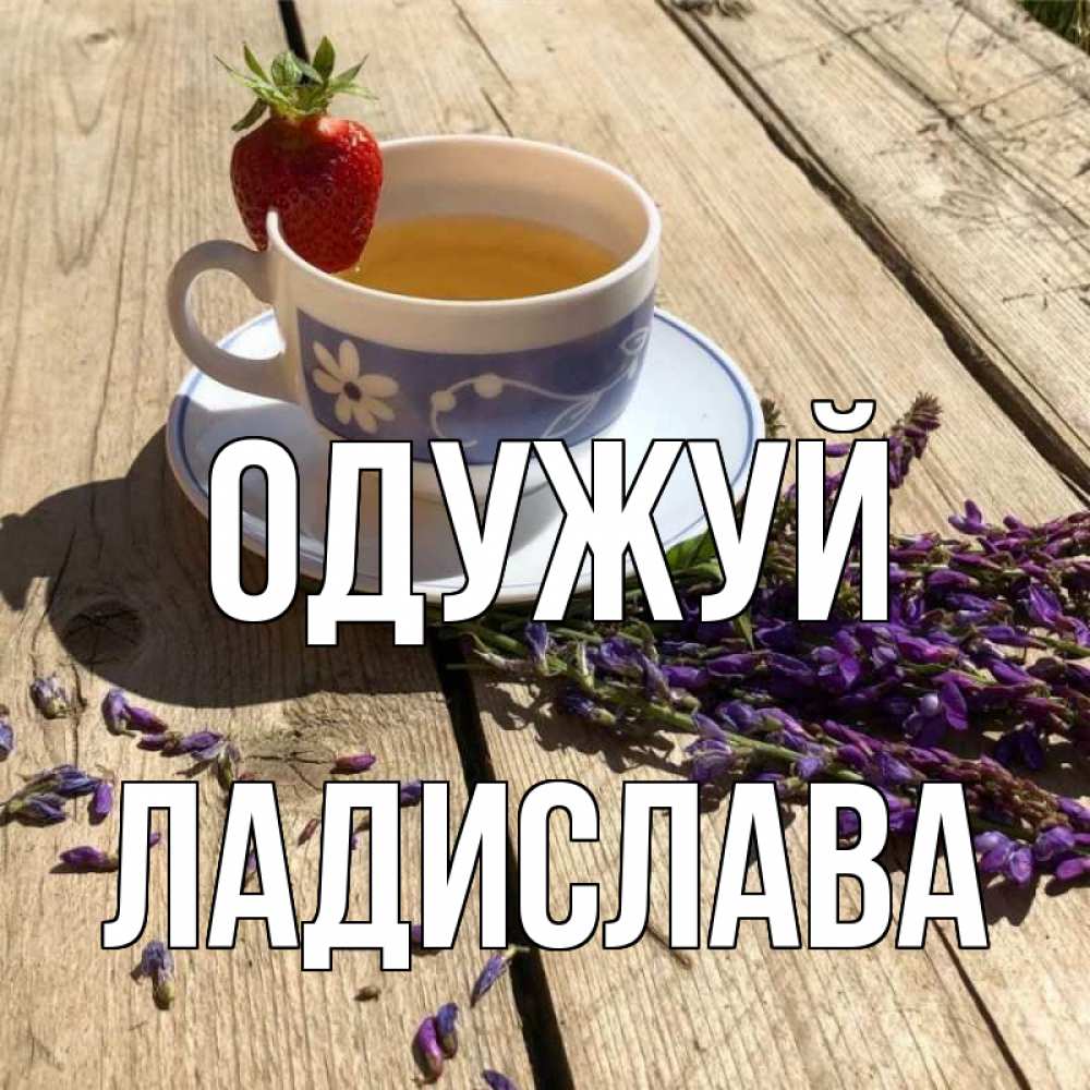 Открытка на каждый день з підписом, Ладислава Одужуй чай Прикольна листівка з побажанням онлайн скачати безкоштовно 