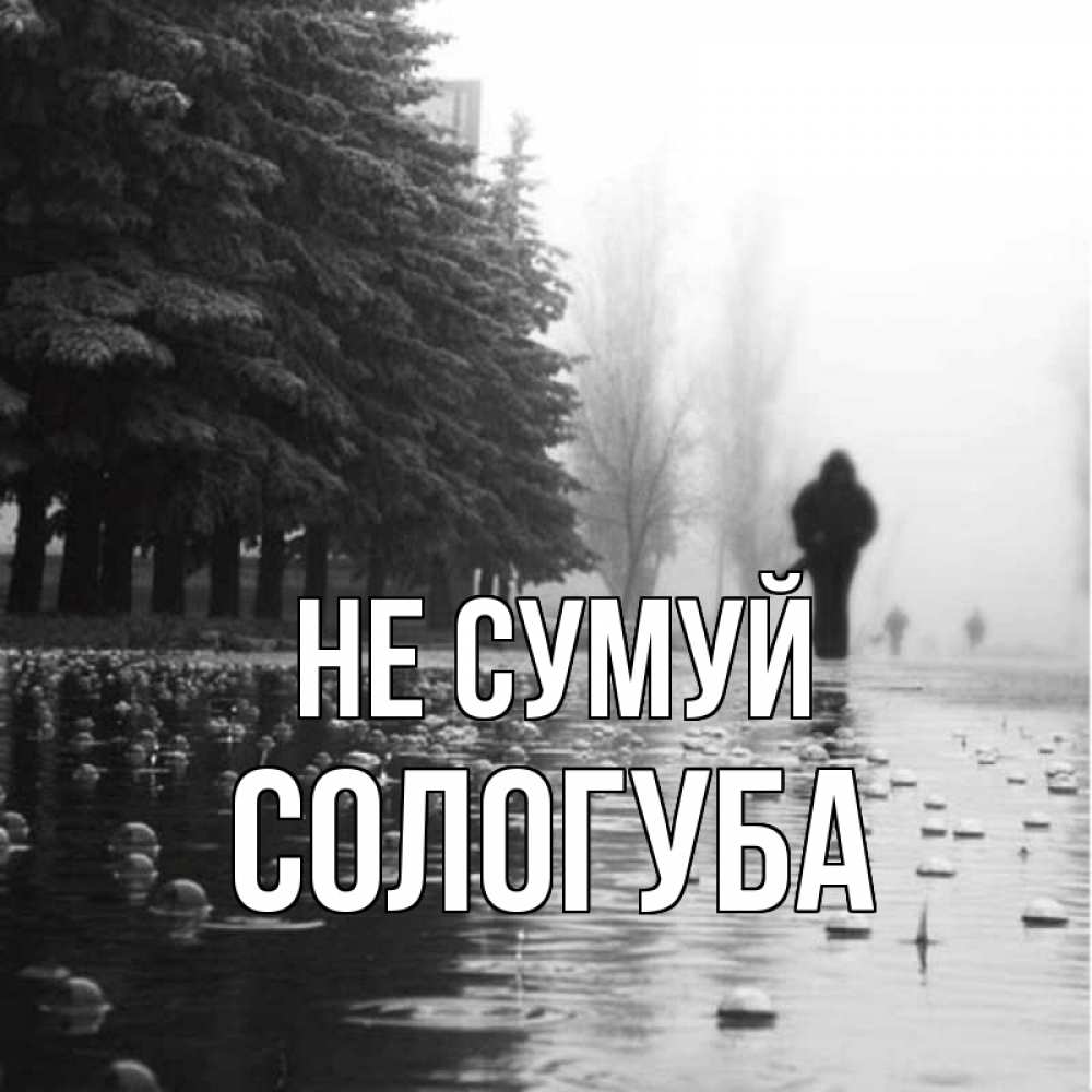 Открытка на каждый день з підписом, Сологуба Не сумуй улица под дождем Прикольна листівка з побажанням онлайн скачати безкоштовно 
