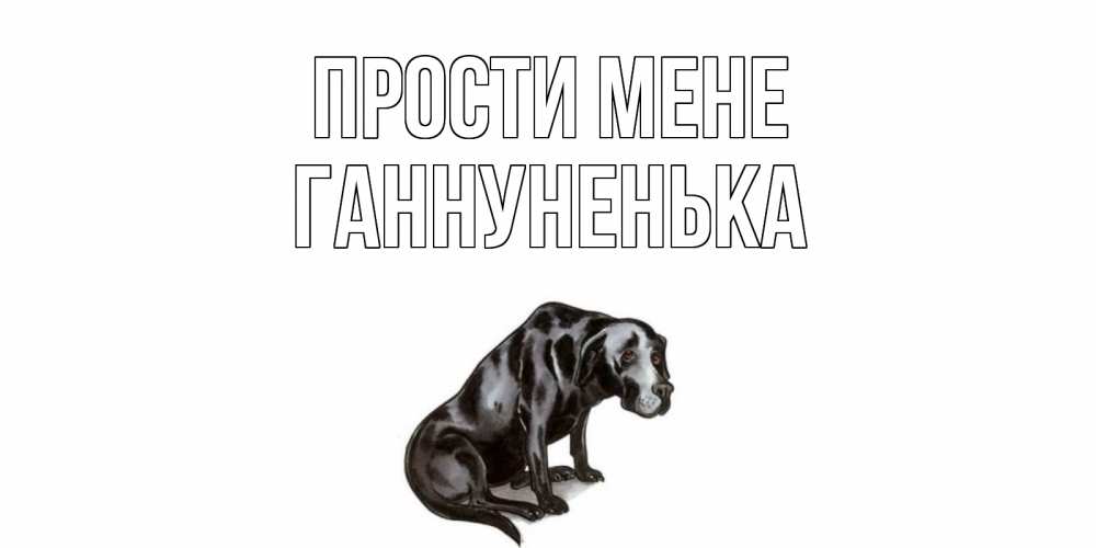 Открытка на каждый день з підписом, Ганнуненька Прости мене грустная собака на открытке с подписью прости меня Прикольна листівка з побажанням онлайн скачати безкоштовно 
