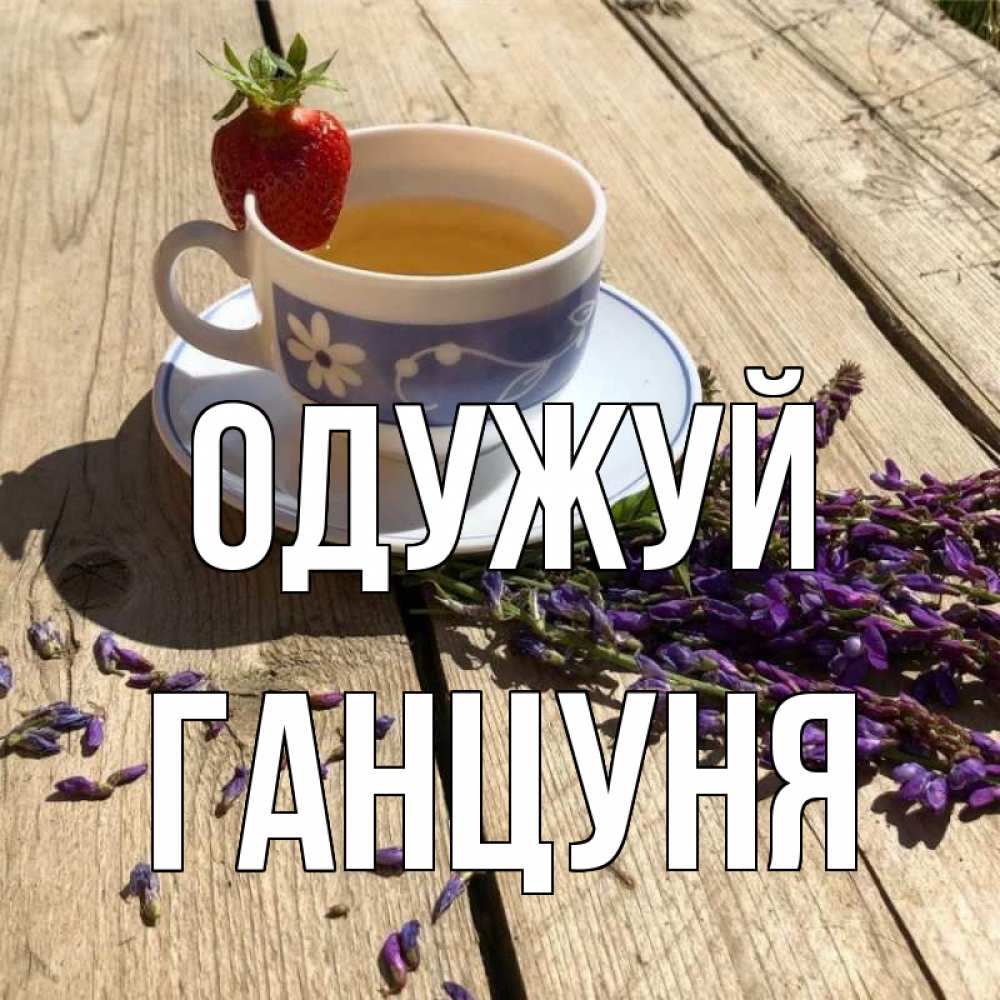 Открытка на каждый день з підписом, Ганцуня Одужуй чай Прикольна листівка з побажанням онлайн скачати безкоштовно 