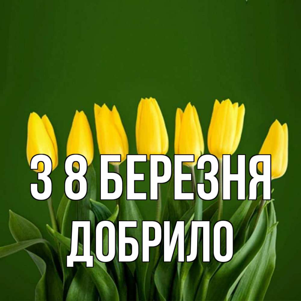 Открытка на каждый день з підписом, Добрило З 8 БЕРЕЗНЯ желтого цвета 3 Прикольна листівка з побажанням онлайн скачати безкоштовно 