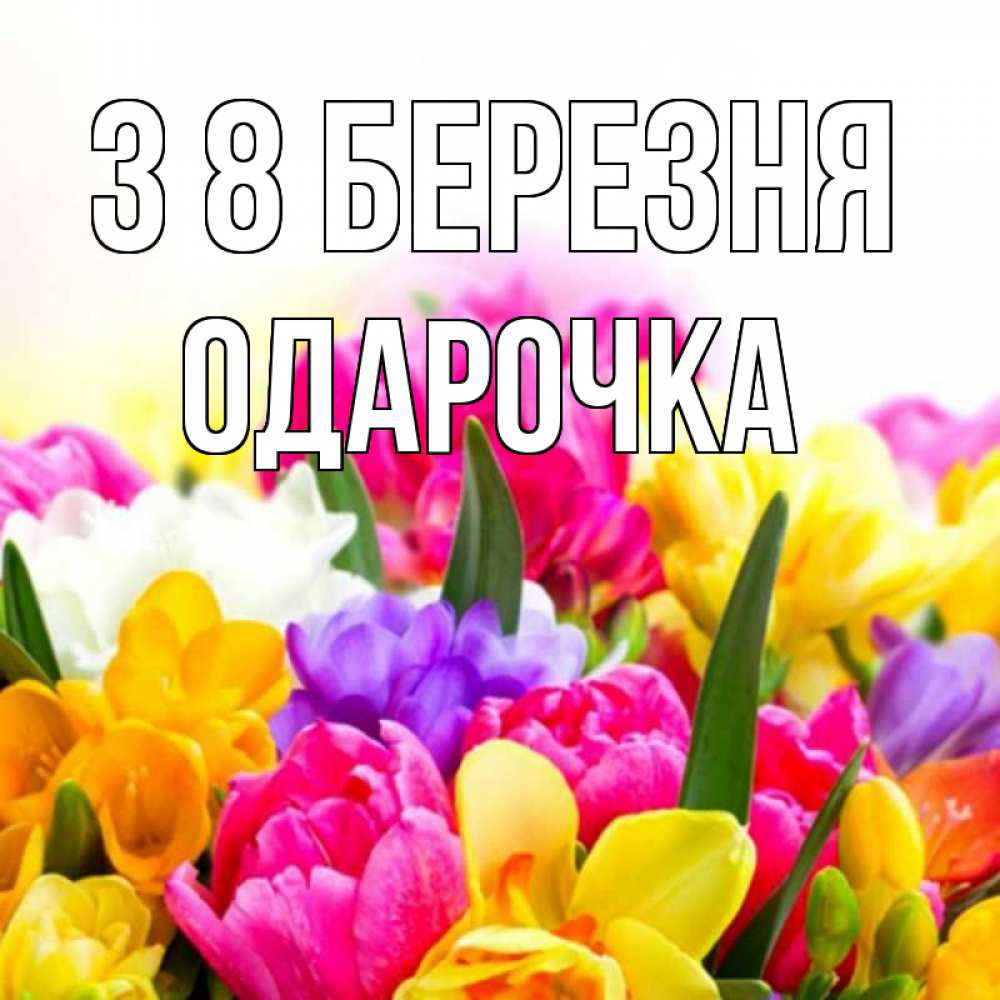 Открытка на каждый день з підписом, Одарочка З 8 БЕРЕЗНЯ тюльпаны Прикольна листівка з побажанням онлайн скачати безкоштовно 
