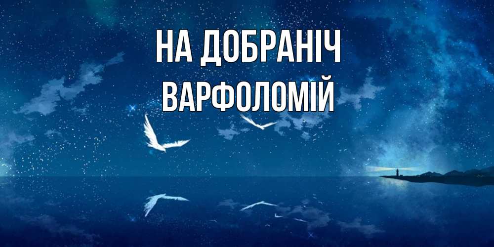 Открытка на каждый день з підписом, Варфоломій На добраніч птицы летят на фоне ночного неба Прикольна листівка з побажанням онлайн скачати безкоштовно 