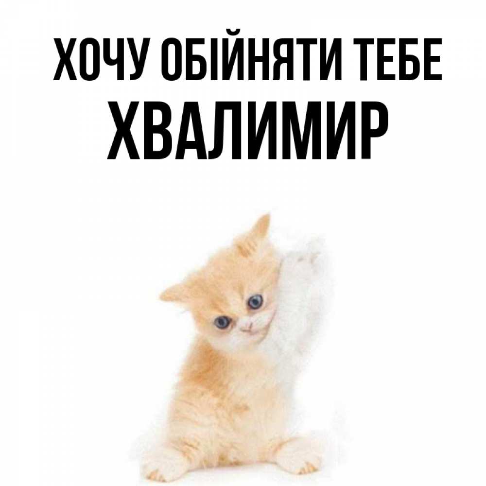 Открытка на каждый день з підписом, Хвалимир Хочу обійняти тебе я хочу очень скорее обнимаешек Прикольна листівка з побажанням онлайн скачати безкоштовно 