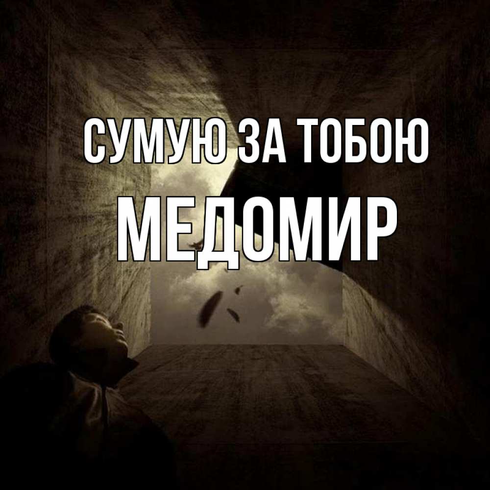 Открытка на каждый день з підписом, Медомир Сумую за тобою тут Прикольна листівка з побажанням онлайн скачати безкоштовно 