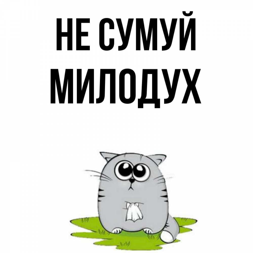 Открытка на каждый день з підписом, Милодух Не сумуй грустный котяра Прикольна листівка з побажанням онлайн скачати безкоштовно 