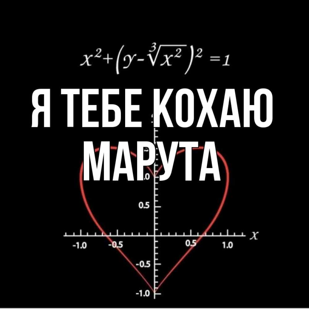 Открытка на каждый день з підписом, Марута Я тебе кохаю сердечная формула Прикольна листівка з побажанням онлайн скачати безкоштовно 