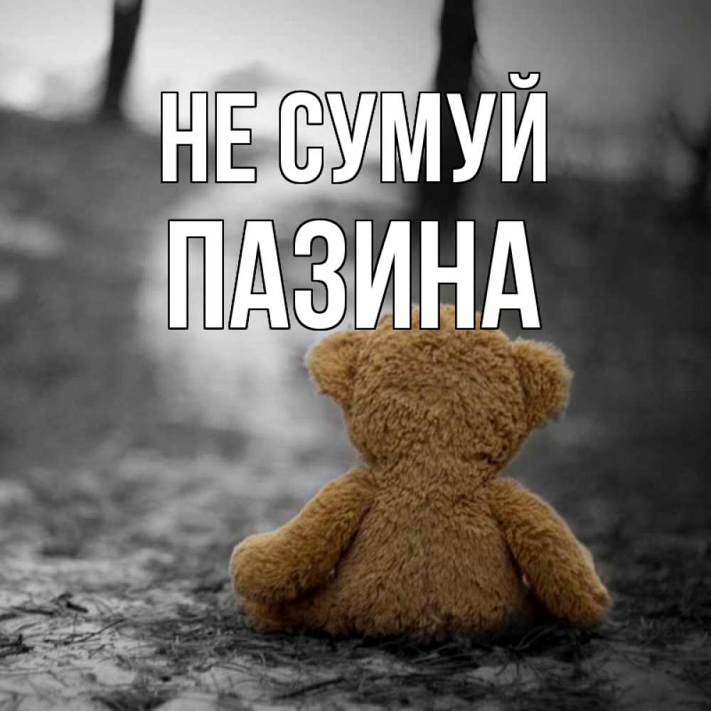 Открытка на каждый день з підписом, Пазина Не сумуй медведь со спин Прикольна листівка з побажанням онлайн скачати безкоштовно 