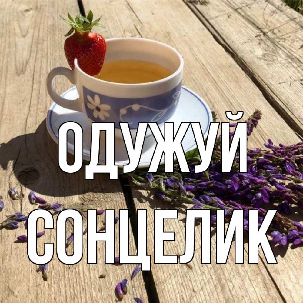 Открытка на каждый день з підписом, Сонцелик Одужуй чай Прикольна листівка з побажанням онлайн скачати безкоштовно 