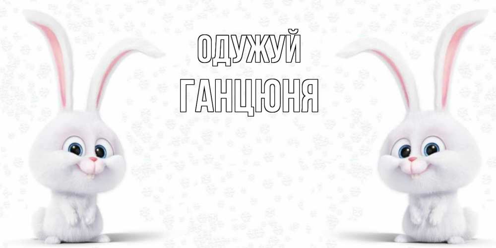 Открытка на каждый день з підписом, Ганцюня Одужуй не болей с зайцем Прикольна листівка з побажанням онлайн скачати безкоштовно 