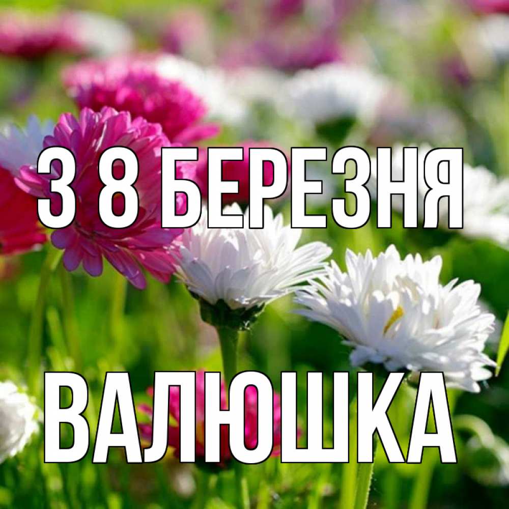 Открытка на каждый день з підписом, Валюшка З 8 БЕРЕЗНЯ международный женский день 1 Прикольна листівка з побажанням онлайн скачати безкоштовно 
