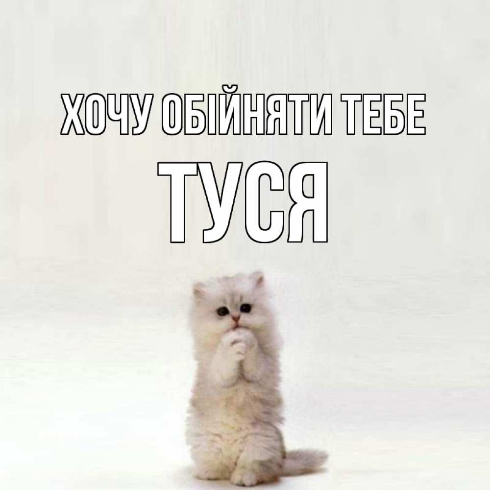Открытка на каждый день з підписом, Туся Хочу обійняти тебе открытки с креативными подписями Прикольна листівка з побажанням онлайн скачати безкоштовно 