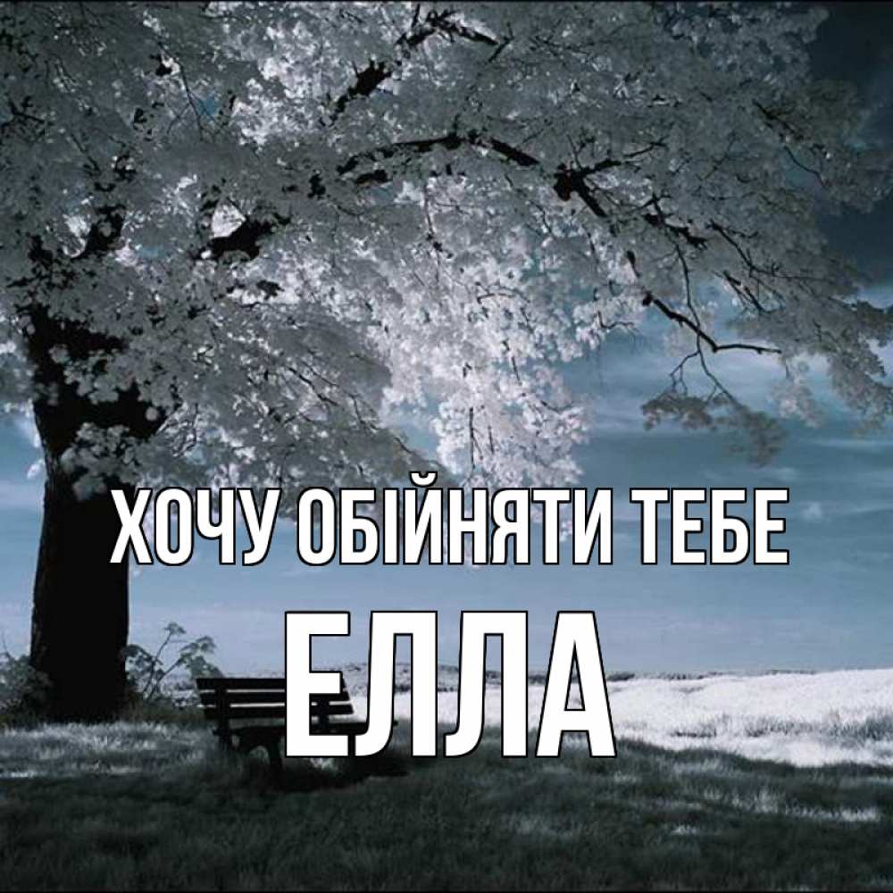 Открытка на каждый день з підписом, Елла Хочу обійняти тебе дерево Прикольна листівка з побажанням онлайн скачати безкоштовно 