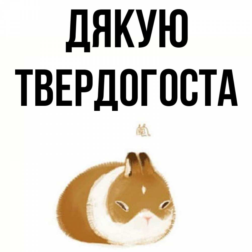Открытка на каждый день з підписом, Твердогоста Дякую коричнево белый домашний питомец Прикольна листівка з побажанням онлайн скачати безкоштовно 