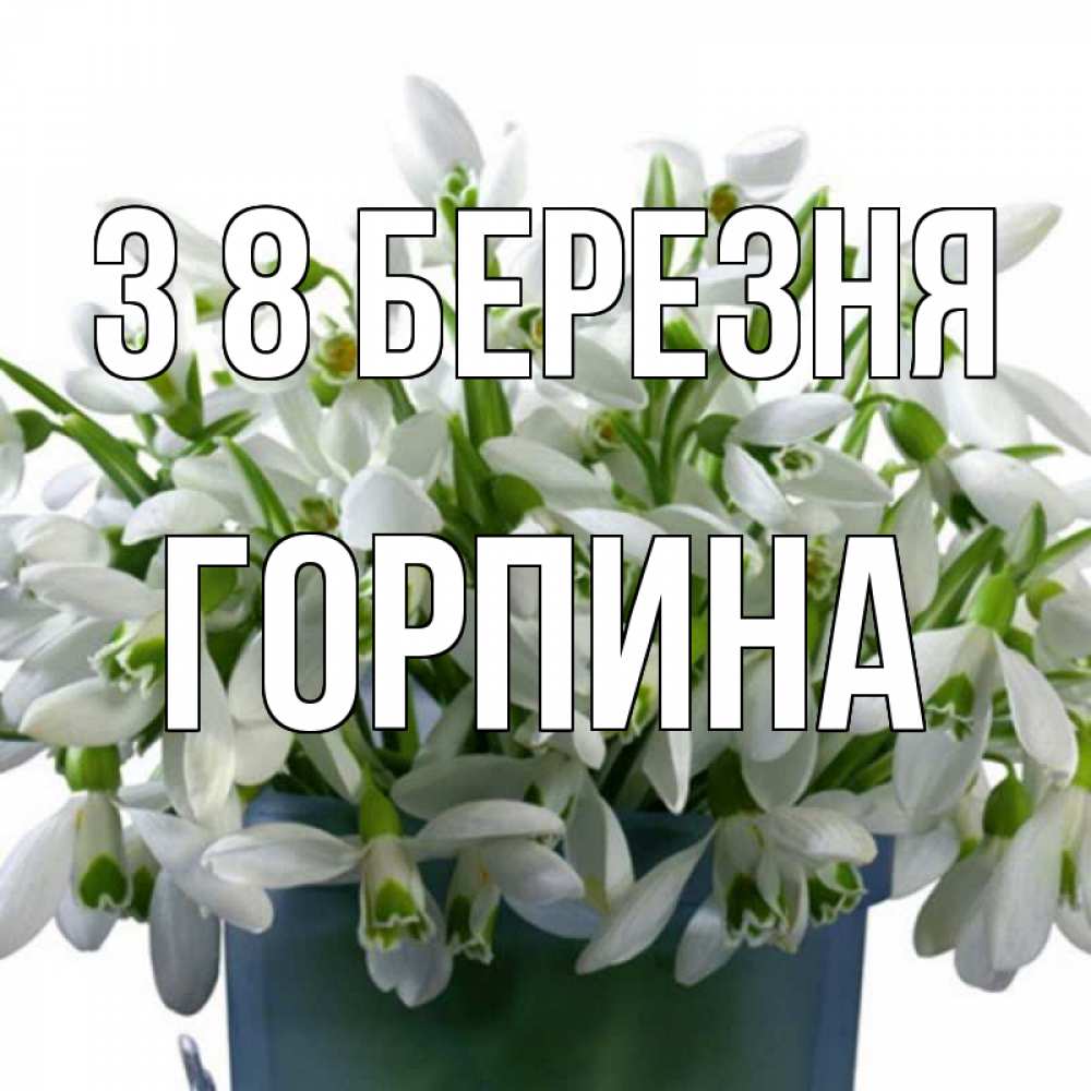 Открытка на каждый день з підписом, Горпина З 8 БЕРЕЗНЯ цветы к международному женскому дню Прикольна листівка з побажанням онлайн скачати безкоштовно 