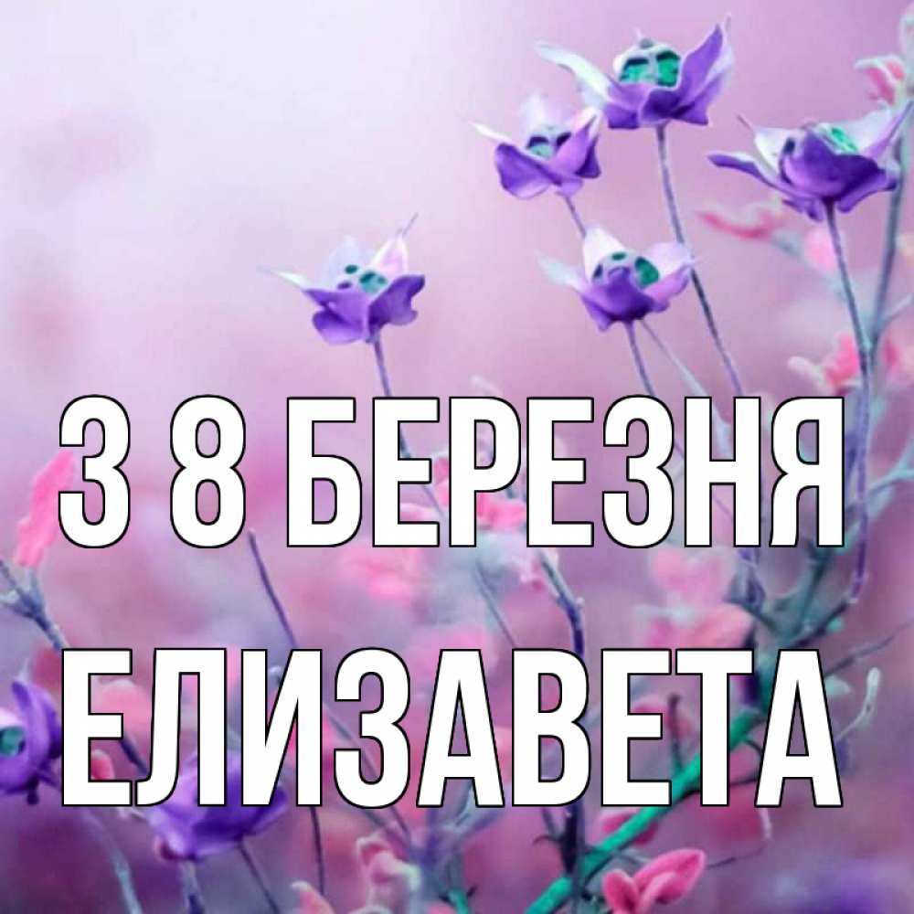 Открытка на каждый день з підписом, Елизавета З 8 БЕРЕЗНЯ международный женский день 2 Прикольна листівка з побажанням онлайн скачати безкоштовно 