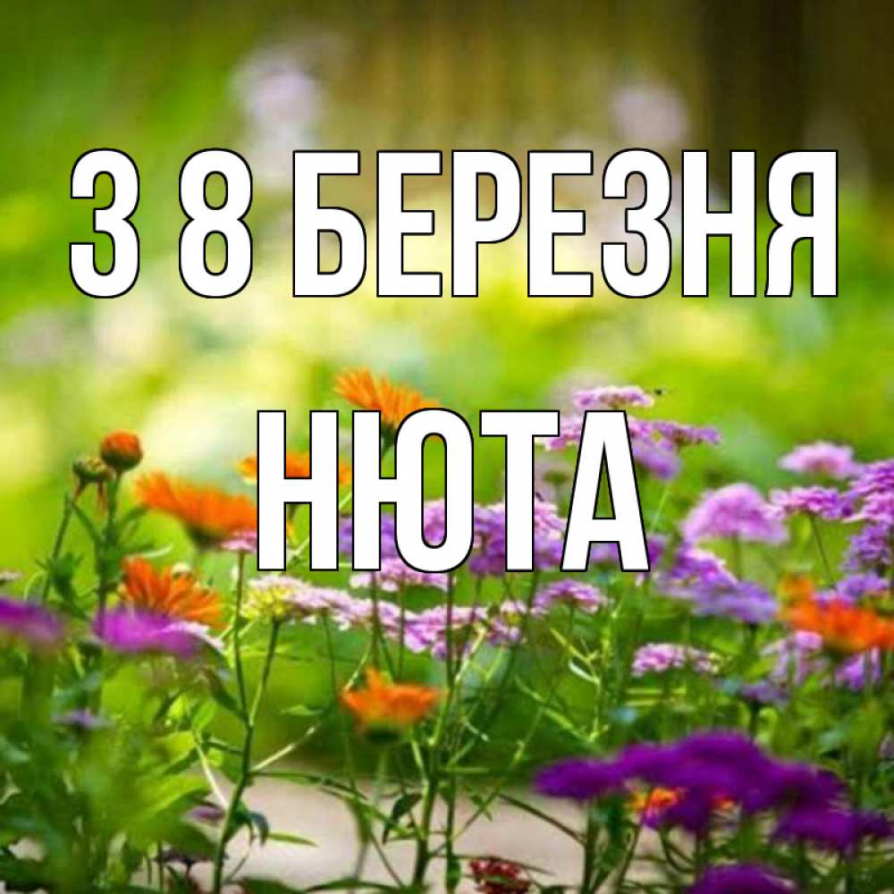 Открытка на каждый день з підписом, Нюта З 8 БЕРЕЗНЯ цветы Прикольна листівка з побажанням онлайн скачати безкоштовно 