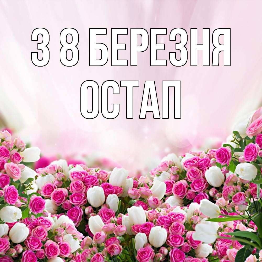 Открытка на каждый день з підписом, Остап З 8 БЕРЕЗНЯ под снегом Прикольна листівка з побажанням онлайн скачати безкоштовно 