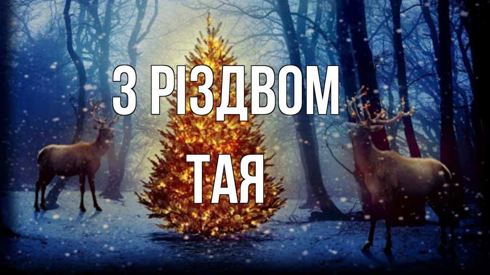 Открытка на каждый день з підписом, Тая З Різдвом олени, новогодняя елка Прикольна листівка з побажанням онлайн скачати безкоштовно 