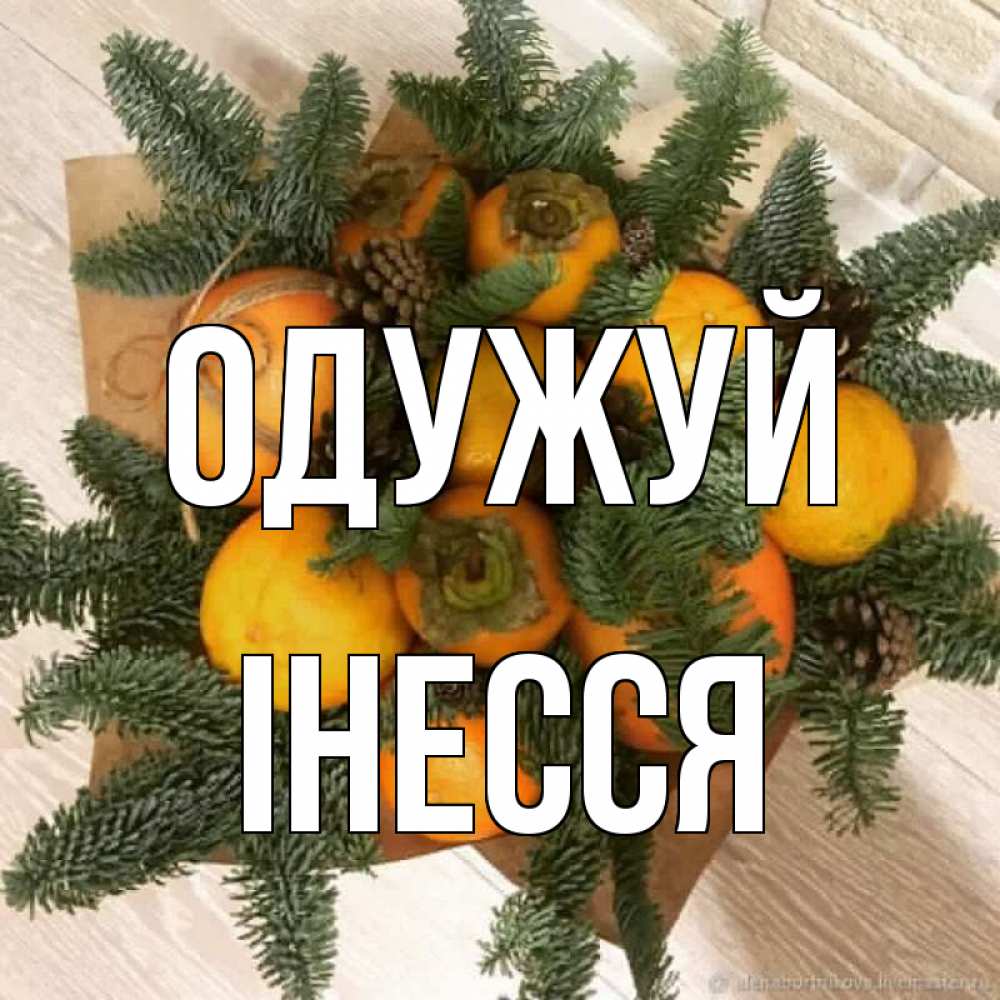 Открытка на каждый день з підписом, Інесся Одужуй апельсины и хурьма Прикольна листівка з побажанням онлайн скачати безкоштовно 