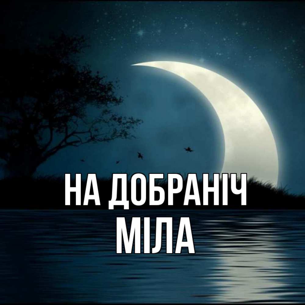Открытка на каждый день з підписом, Міла На добраніч вода Прикольна листівка з побажанням онлайн скачати безкоштовно 