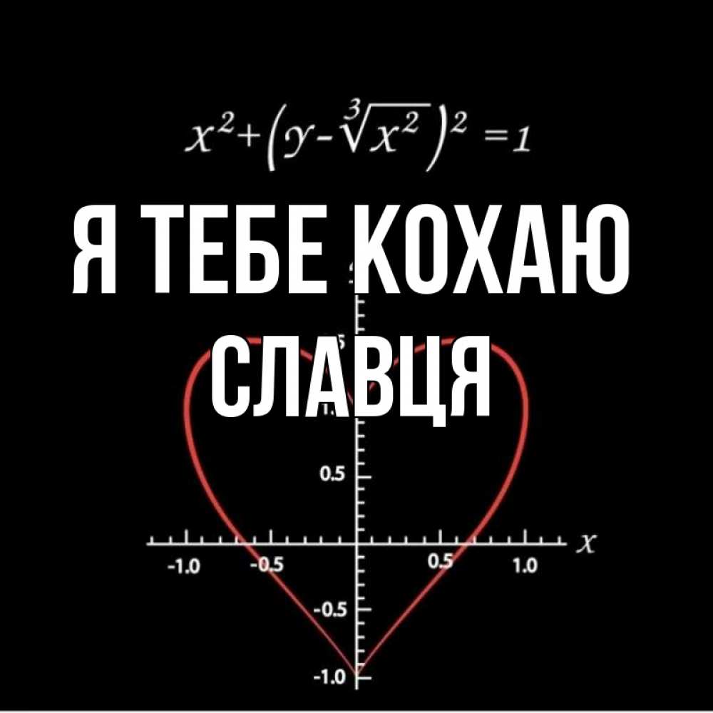 Открытка на каждый день з підписом, Славця Я тебе кохаю сердечная формула Прикольна листівка з побажанням онлайн скачати безкоштовно 