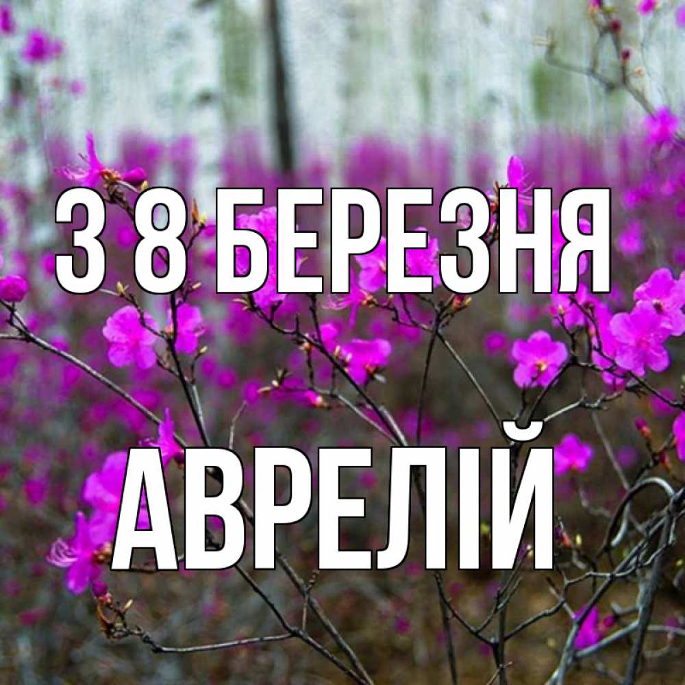 Открытка на каждый день з підписом, Аврелій З 8 БЕРЕЗНЯ дикие цветы Прикольна листівка з побажанням онлайн скачати безкоштовно 
