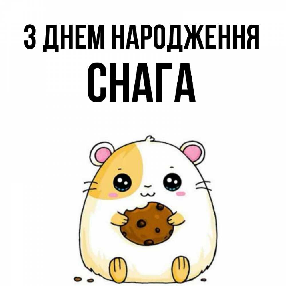 Открытка на каждый день з підписом, Снага З Днем народження с днюхой Прикольна листівка з побажанням онлайн скачати безкоштовно 
