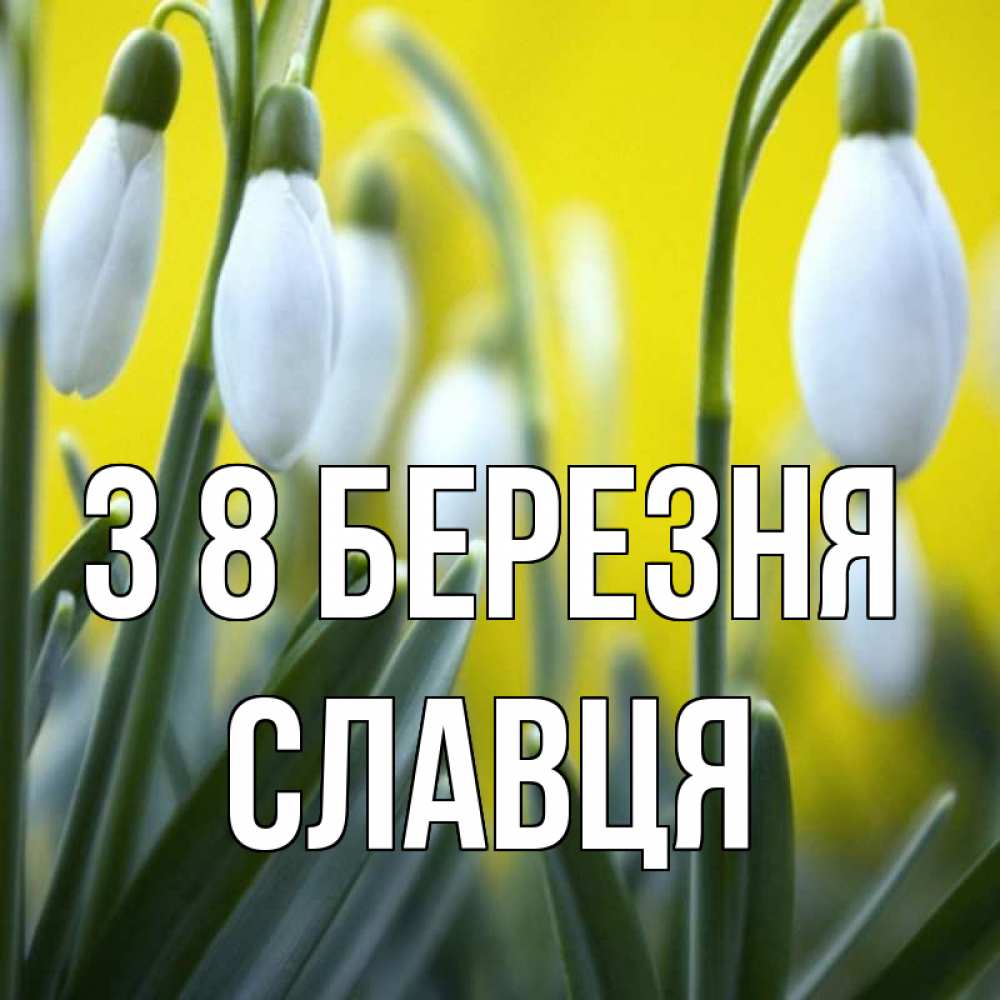 Открытка на каждый день з підписом, Славця З 8 БЕРЕЗНЯ весенние цветы Прикольна листівка з побажанням онлайн скачати безкоштовно 