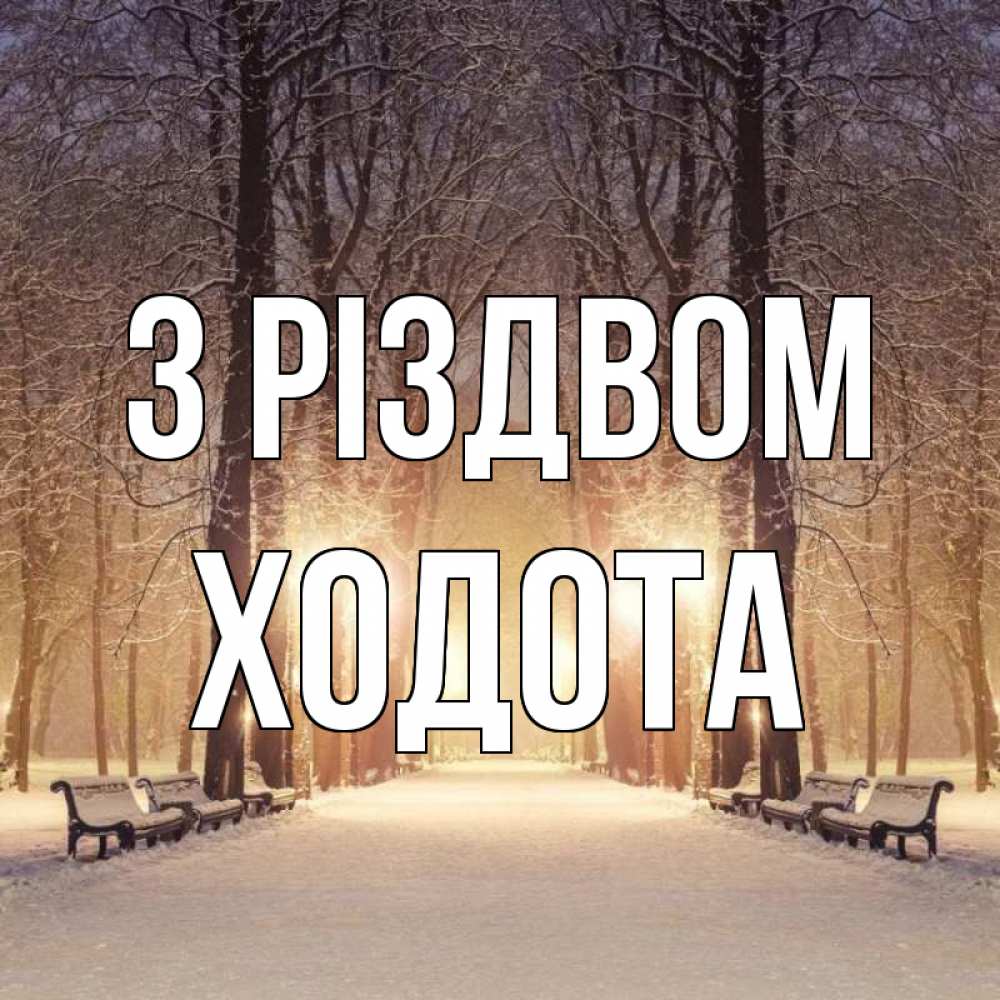 Открытка на каждый день з підписом, Ходота З Різдвом зима, парк, фонарь, лес Прикольна листівка з побажанням онлайн скачати безкоштовно 