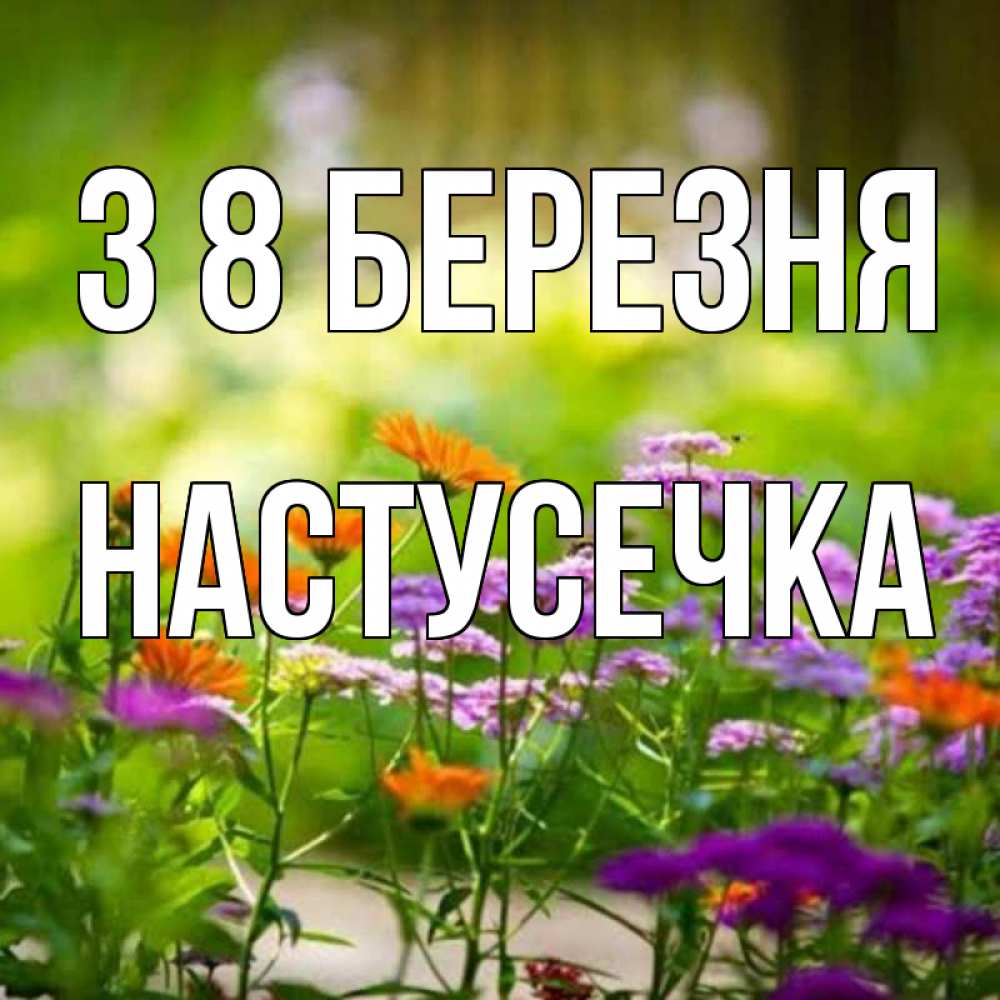 Открытка на каждый день з підписом, Настусечка З 8 БЕРЕЗНЯ цветы Прикольна листівка з побажанням онлайн скачати безкоштовно 