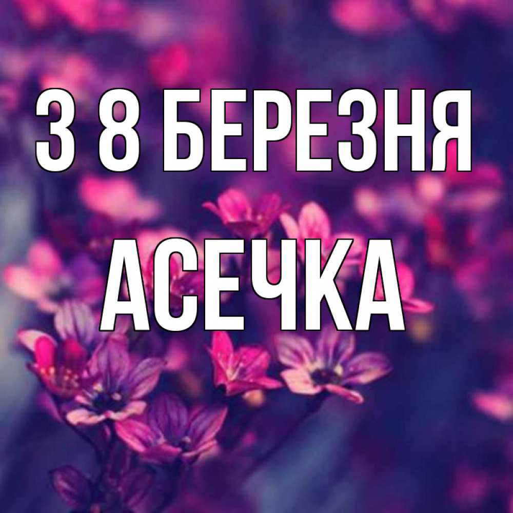 Открытка на каждый день з підписом, Асечка З 8 БЕРЕЗНЯ небольшие цветы 1 Прикольна листівка з побажанням онлайн скачати безкоштовно 