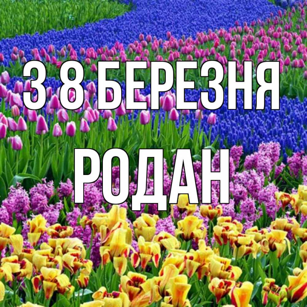 Открытка на каждый день з підписом, Родан З 8 БЕРЕЗНЯ цветы Прикольна листівка з побажанням онлайн скачати безкоштовно 