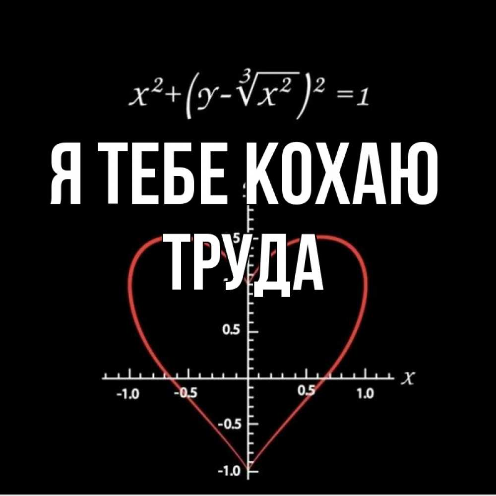 Открытка на каждый день з підписом, Труда Я тебе кохаю сердечная формула Прикольна листівка з побажанням онлайн скачати безкоштовно 