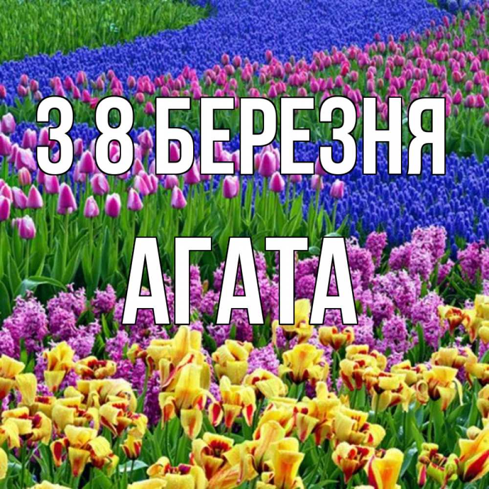 Открытка на каждый день з підписом, Агата З 8 БЕРЕЗНЯ цветы Прикольна листівка з побажанням онлайн скачати безкоштовно 