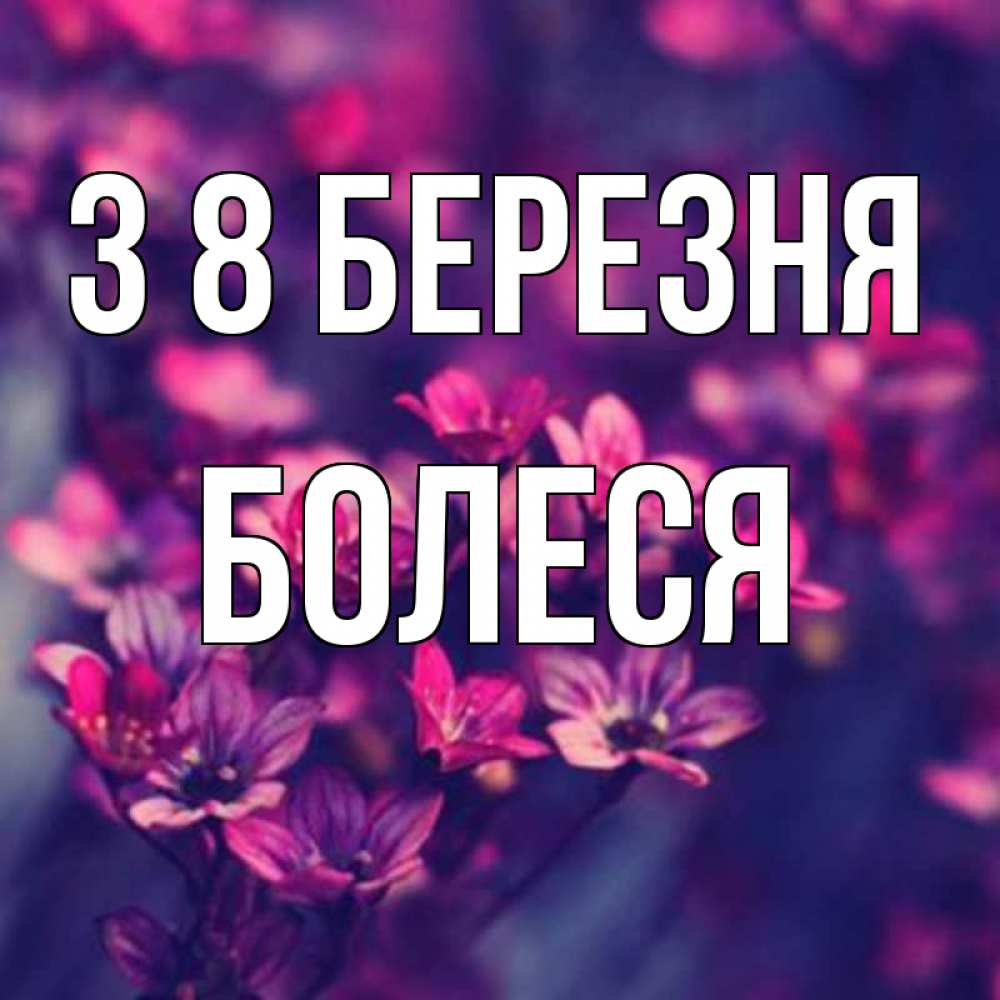Открытка на каждый день з підписом, Болеся З 8 БЕРЕЗНЯ небольшие цветы 1 Прикольна листівка з побажанням онлайн скачати безкоштовно 