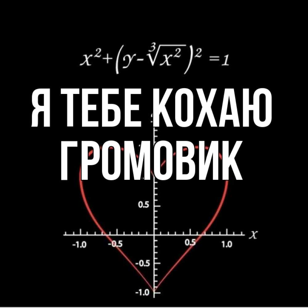Открытка на каждый день з підписом, Громовик Я тебе кохаю сердечная формула Прикольна листівка з побажанням онлайн скачати безкоштовно 