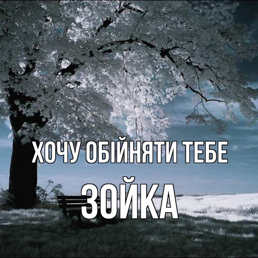 Открытка на каждый день з підписом, Зойка Хочу обійняти тебе дерево Прикольна листівка з побажанням онлайн скачати безкоштовно 