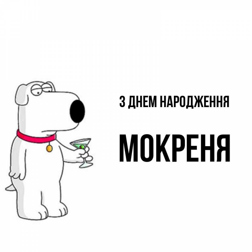 Открытка на каждый день з підписом, Мокреня З Днем народження песик с оливками Прикольна листівка з побажанням онлайн скачати безкоштовно 