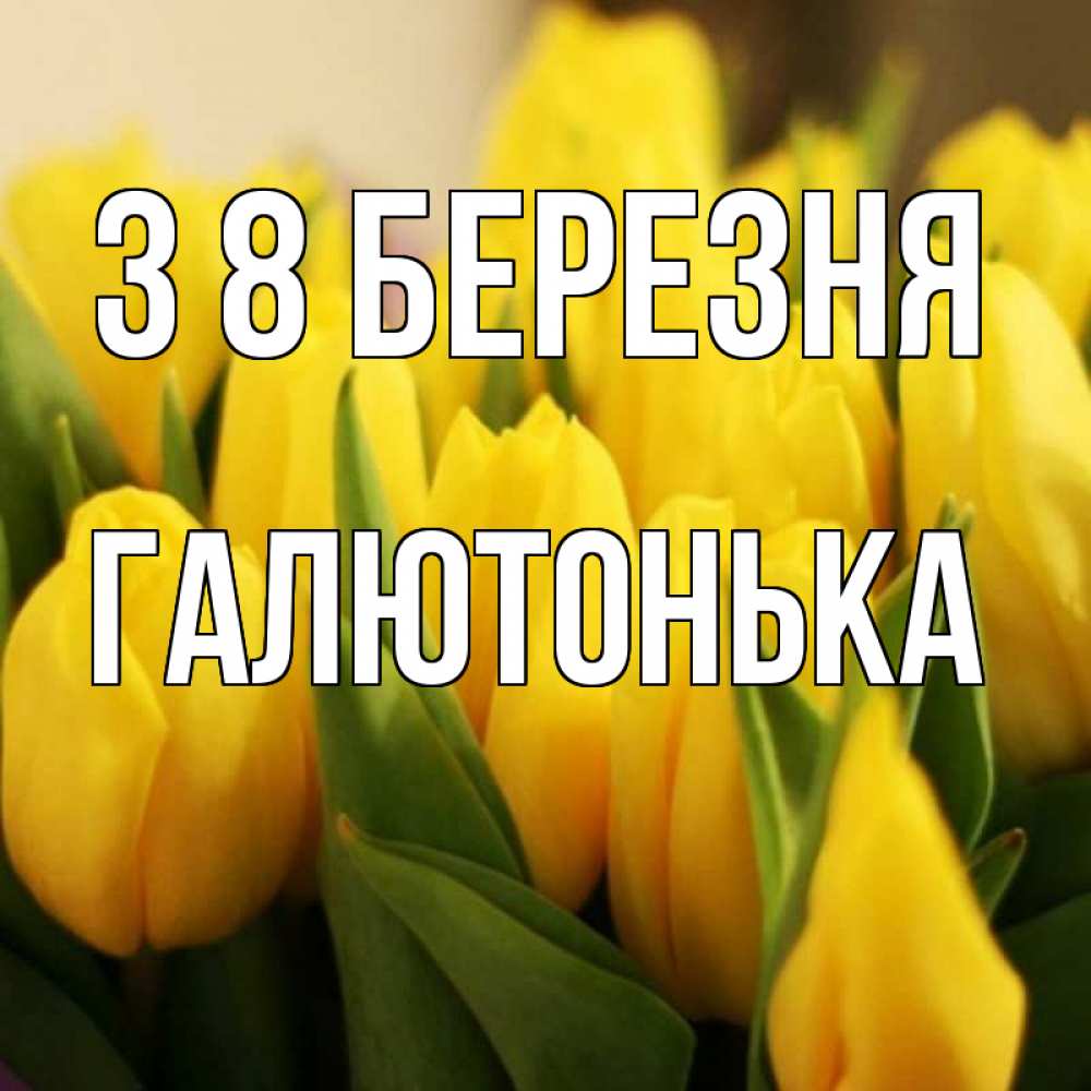 Открытка на каждый день з підписом, Галютонька З 8 БЕРЕЗНЯ цветы Прикольна листівка з побажанням онлайн скачати безкоштовно 