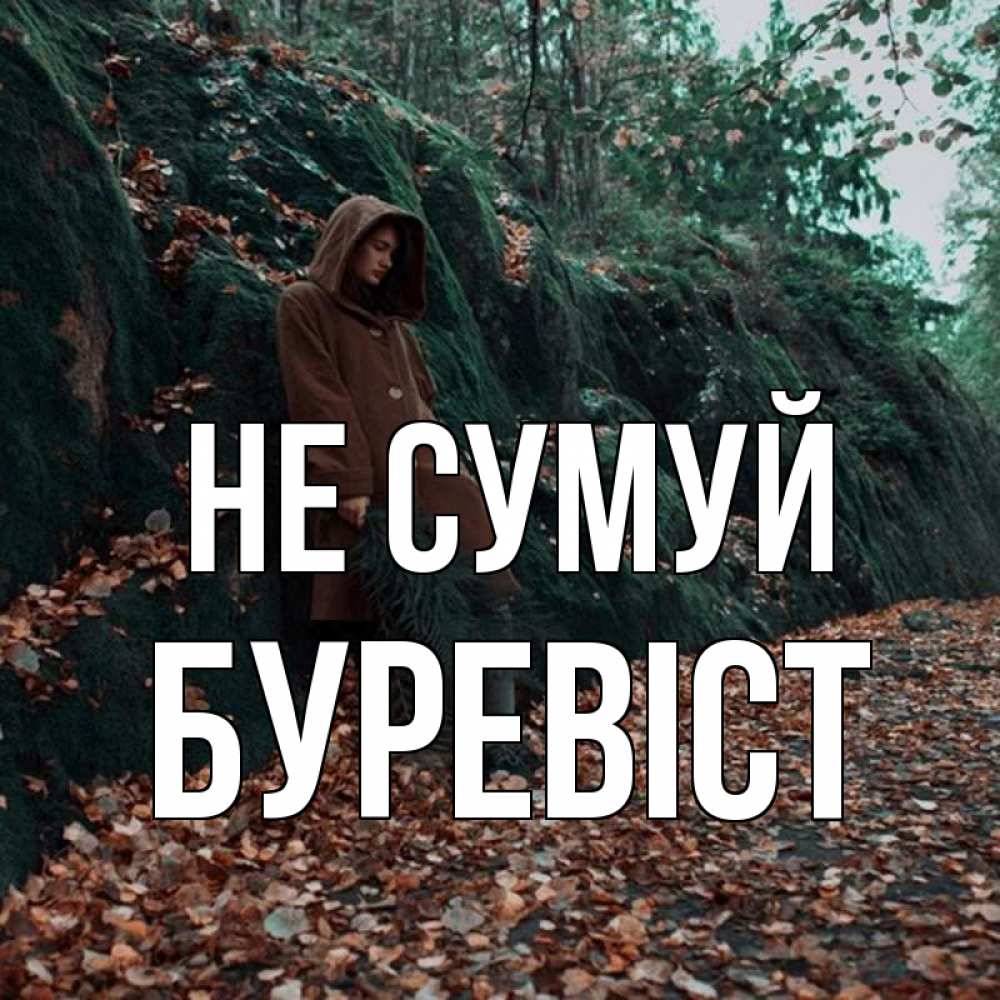 Открытка на каждый день з підписом, Буревіст Не сумуй осенний лес Прикольна листівка з побажанням онлайн скачати безкоштовно 